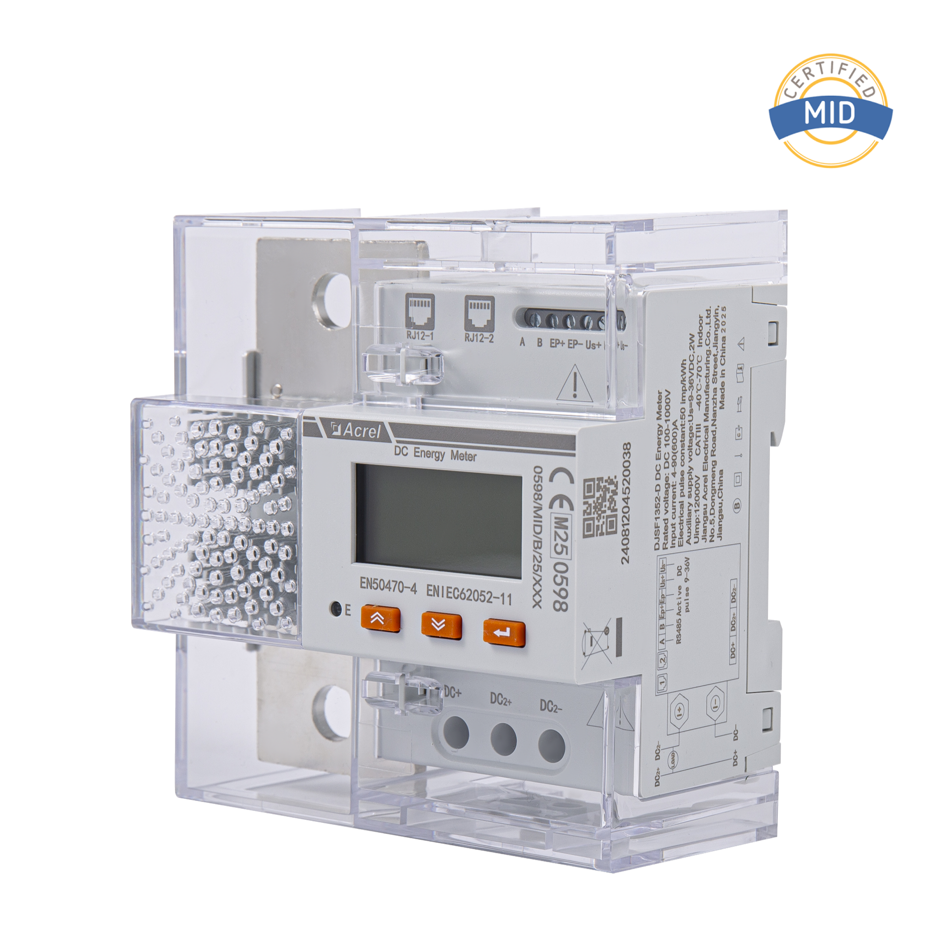 MID Certified 600A Direct Input DC Energy Meter for EV Charger